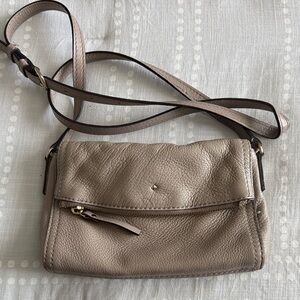 kate spade Taupe Pebbled Leather Crossbody Bag